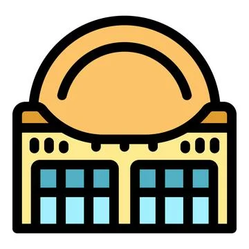 Iconic dome building with blue windows Ilustración de archivo