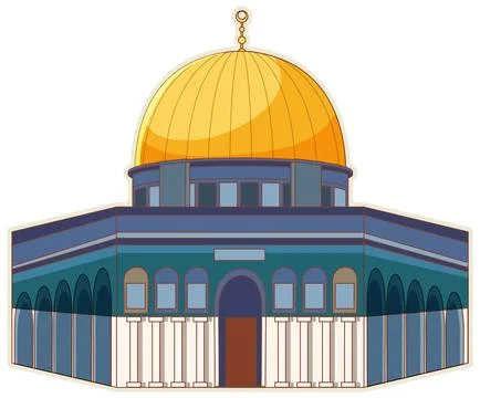 Iconic Dome of the Rock Vector Illustration Stock Illustration