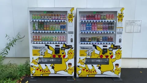 Iconic drinks vending machine in Tokyo, Japan 4K Stock Footage 287069101