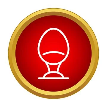 Iconic egg chair concept in red and gold icon Stock Illustration