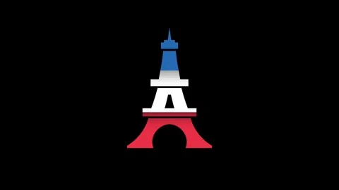 Iconic Eiffel Tower Adorned in French Colors for Bastille Day Celebration. Stock Footage 340055762