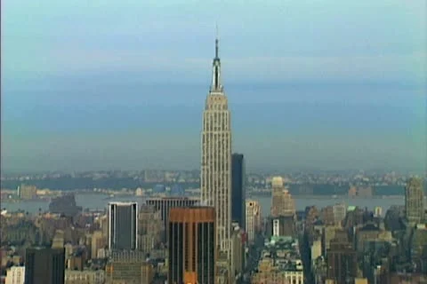 The iconic Empire State Building in midtown Manhattan Stock Footage