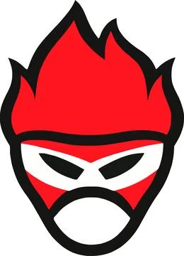 Iconic Flame Mask Hero Design Stock Illustration
