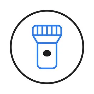 Iconic flashlight with clean lines in minimalist vector art style emphasizi.. Stock Illustration