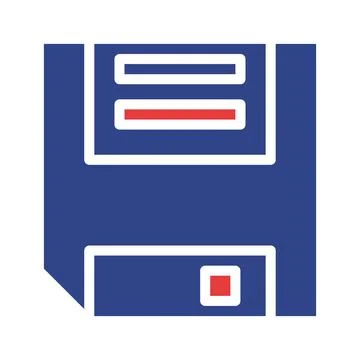 Iconic floppy disk symbolizing obsolete data storage for legacy technology Illustrazione stock