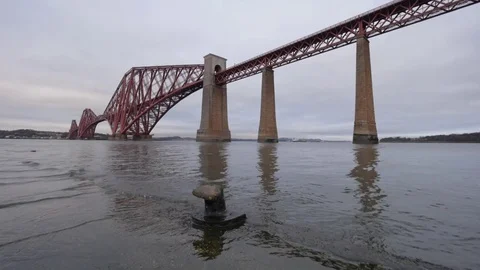 The iconic Forth Rail Bridge near Edinburgh, Scotland Stock Footage 72861019