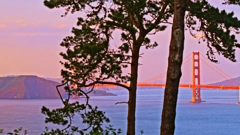 Iconic Golden Gate Bridge in San Francisco Bay near Pacific Ocean Stock Footage 76830798