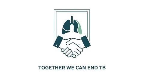 Iconic handshake symbolizing collaboration in the fight against tuberculosi.. Stock Illustration