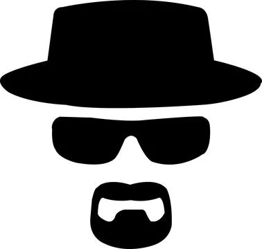 Iconic hat sunglasses and beard silhouette of a mysterious character Stock Illustration