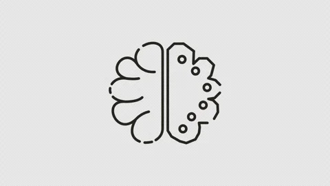 Iconic human brain symbol suitable for medical, educational, Stock Footage 314514162