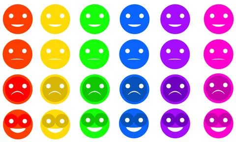 Iconic illustration of satisfaction level. Range to assess the emotions smile Stock Illustration