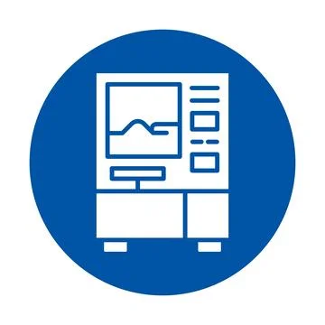 Iconic Illustration of Vending Machine with Simplified Design Elements Stock Illustration