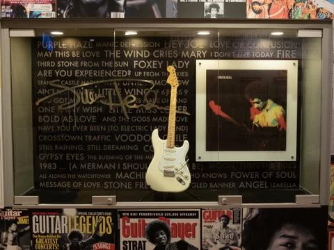 The iconic Jimi Hendrix Fender Monterey Stratocaster Foto stock