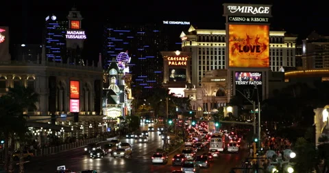 Iconic Las Vegas Strip Neon Signs Nightl... | Stock Video | Pond5