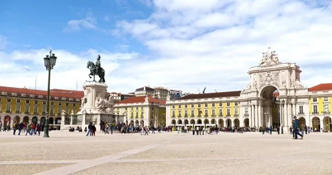 Iconic Lisbon: Commerce Square Video stock 270311699