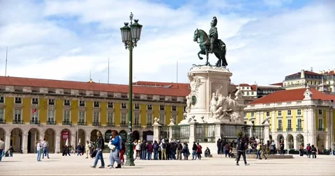 Iconic Lisbon: Commerce Square Video stock 270311838