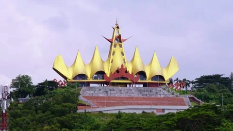 The iconic Menara Siger (Siger Tower) a Symbol of Identity in the Southeast.. Stock Footage 326302962