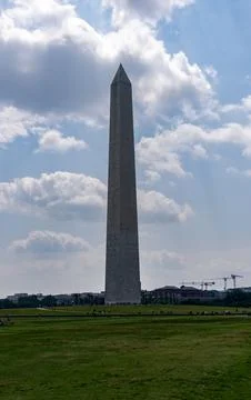 Iconic Monument: Vertical View of the Washington Monument Obelisk Stock Photos