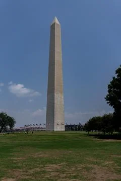 Iconic Monument: Vertical View of the Washington Monument Obelisk Stock Photos