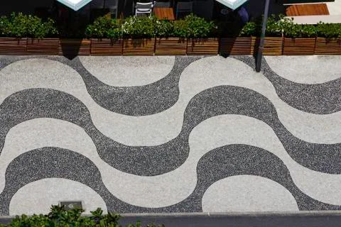 Iconic mosaic pattern in Rio de Janeiro Brazil Stock-Fotos