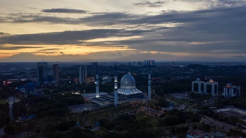 Iconic Mosque during sunset Stock Footage 121863223