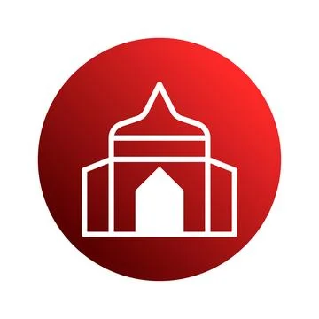 Iconic Mosque Silhouette on Red Gradient Background Evoking Spirituality an.. Stock Illustration