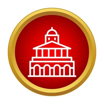Iconic museum building outlining classic architecture in red circle Ilustración de archivo