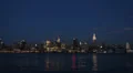 Iconic New York City Manhattan Midtown Skyline Empire State Building Night Light HD Footage