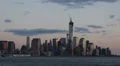 Iconic New York City Manhattan Downtown Skyline One World Trade Center Dusk HD Footage