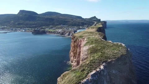 The Iconic Percé Rock in Gaspé Stock Footage 341105155