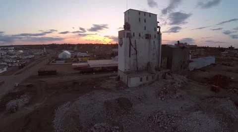 The iconic P&amp;H building during demolition Stock Footage 51802555