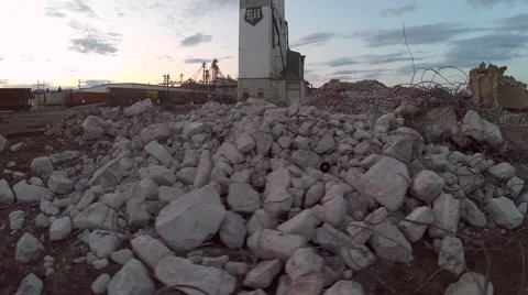 The iconic P&amp;H building during demolition Stock Footage 51802574