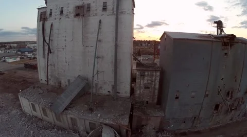 The iconic P&amp;H building during demolition Stock Footage 51802706