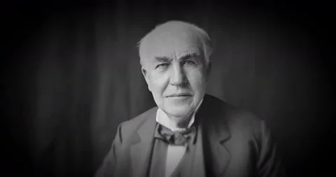 The Iconic Portrait of Thomas Alva Edison in Motion. Stock Footage 119228226