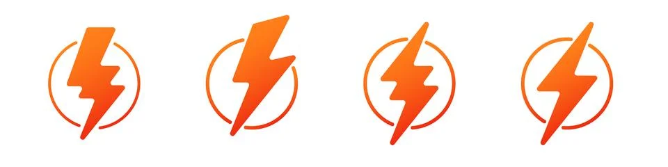 Iconic Power Energy Flash Vector Art Stock Illustration