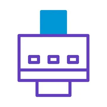 Iconic Printer Machine with Modern Style Symbol Stock Illustration