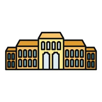 Iconic public building representing education and knowledge Illustrazione stock