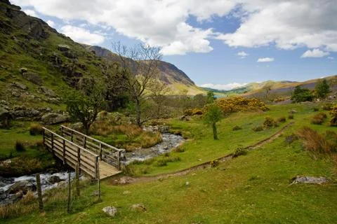 The iconic rannerdale valley in spring Stock Photos