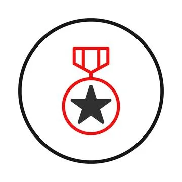Iconic representation of accomplishment with a star emblem conveying dedica.. Stock Illustration