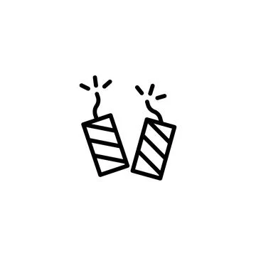 Iconic representation of dynamite crackers with sparking fuse illustrating .. Stock Illustration