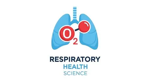 Iconic representation of human lungs with oxygen molecules symbolizing resp.. Stock Illustration