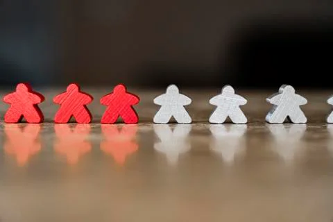 Iconic representation of virus infection diffusion with meeple or game piece 写真素材