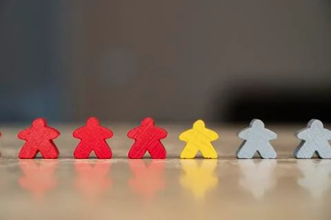 Iconic representation of virus infection diffusion with meeple or game piece 스톡 사진