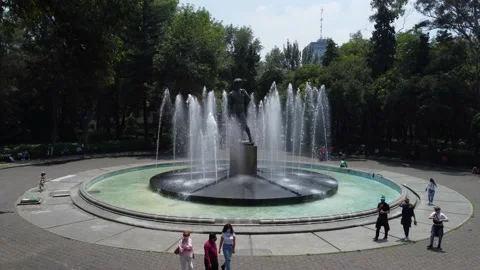 The iconic Rio de Janeiro square, located in Roma district, Mexico City 4K Stock Footage 160237229