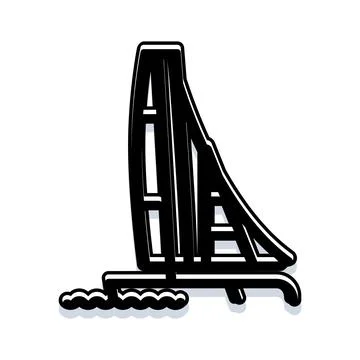 Iconic sail shaped building vector illustration with shadow Ilustración de archivo
