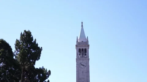 Iconic Sather Tower at UC Berkeley campus in California Stock Footage 346004208
