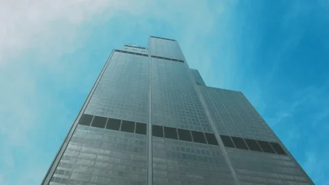 The Iconic Sears Tower on a beautiful Sumer Day Stock Footage 71731876