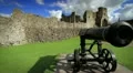 Iconic shot of Castle Walls and Canon, Ireland GFHD HD Footage