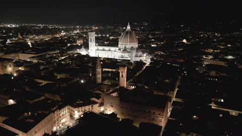 Iconic sight is the Duomo at night Stock Footage 277725796