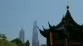 Iconic Skyscrapers, Yuyuan Garden,Yu Yuan Park, Old town in Shanghai, China HD Footage